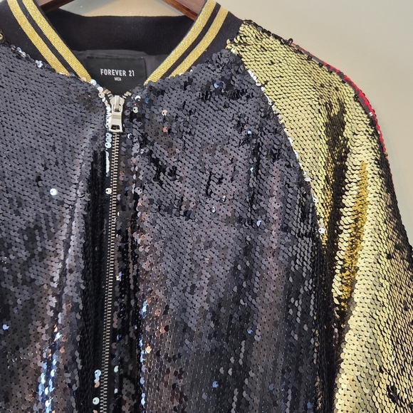 Forever21 Rare Vintage Style Unisex Sequin Boho Casual Festival Jacket Sz Large - Picture 9 of 13